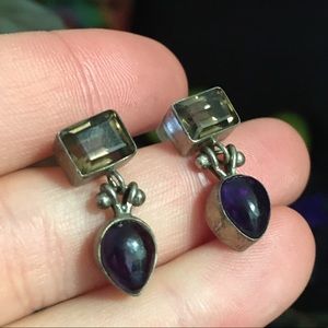 Smoky quartz 92.5 silver earrings